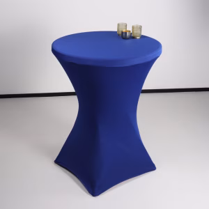 Statafel met blauwe rok